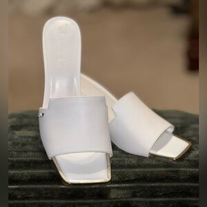 Calvin Klein White Heels Sleek Minimalist Design